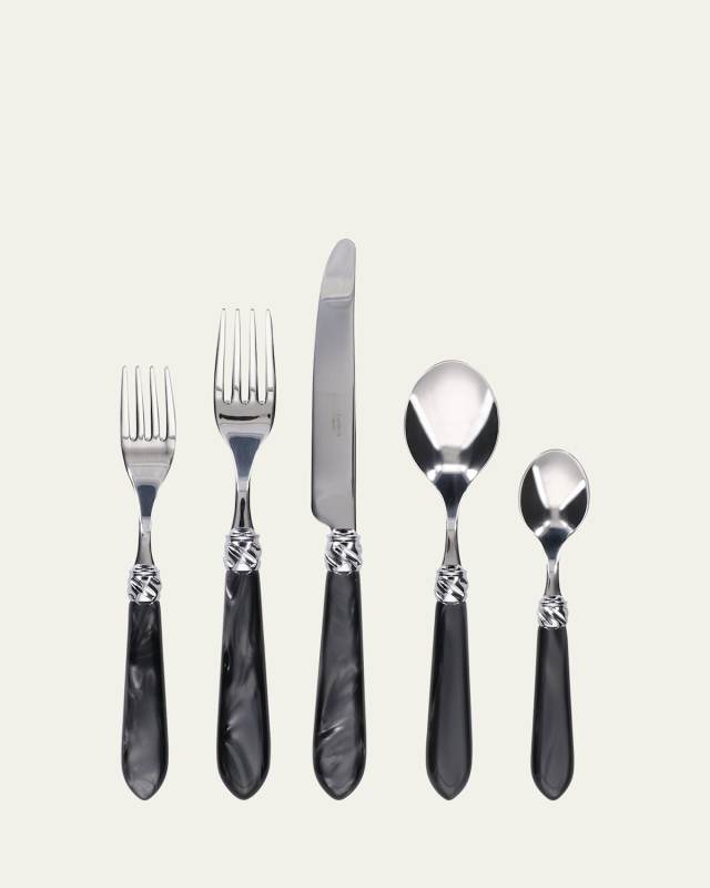 Diana 5-Piece Place Setting, Black